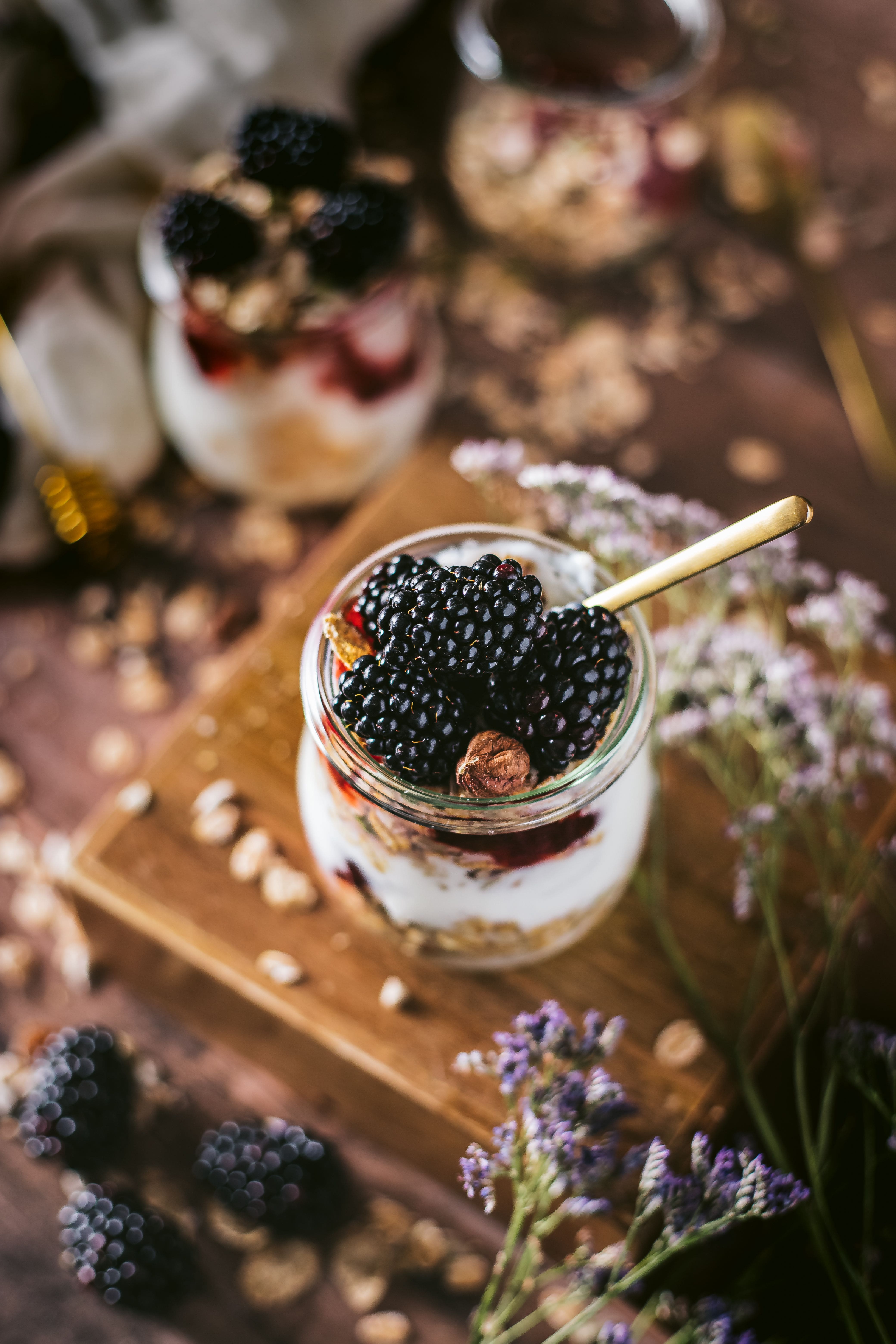 Greek yogurt berry parfaits