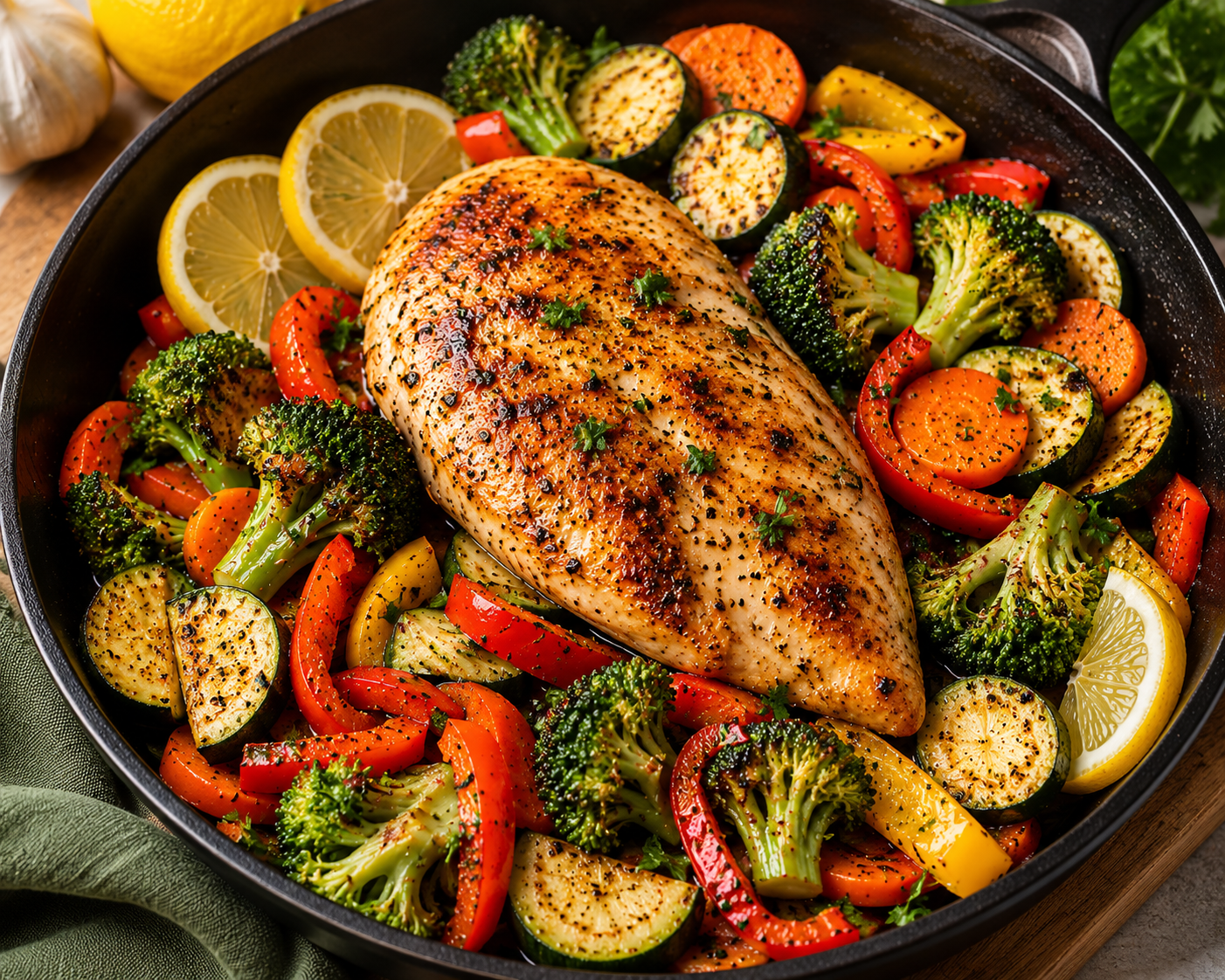 Lemon Garlic Chicken with Vegetables
