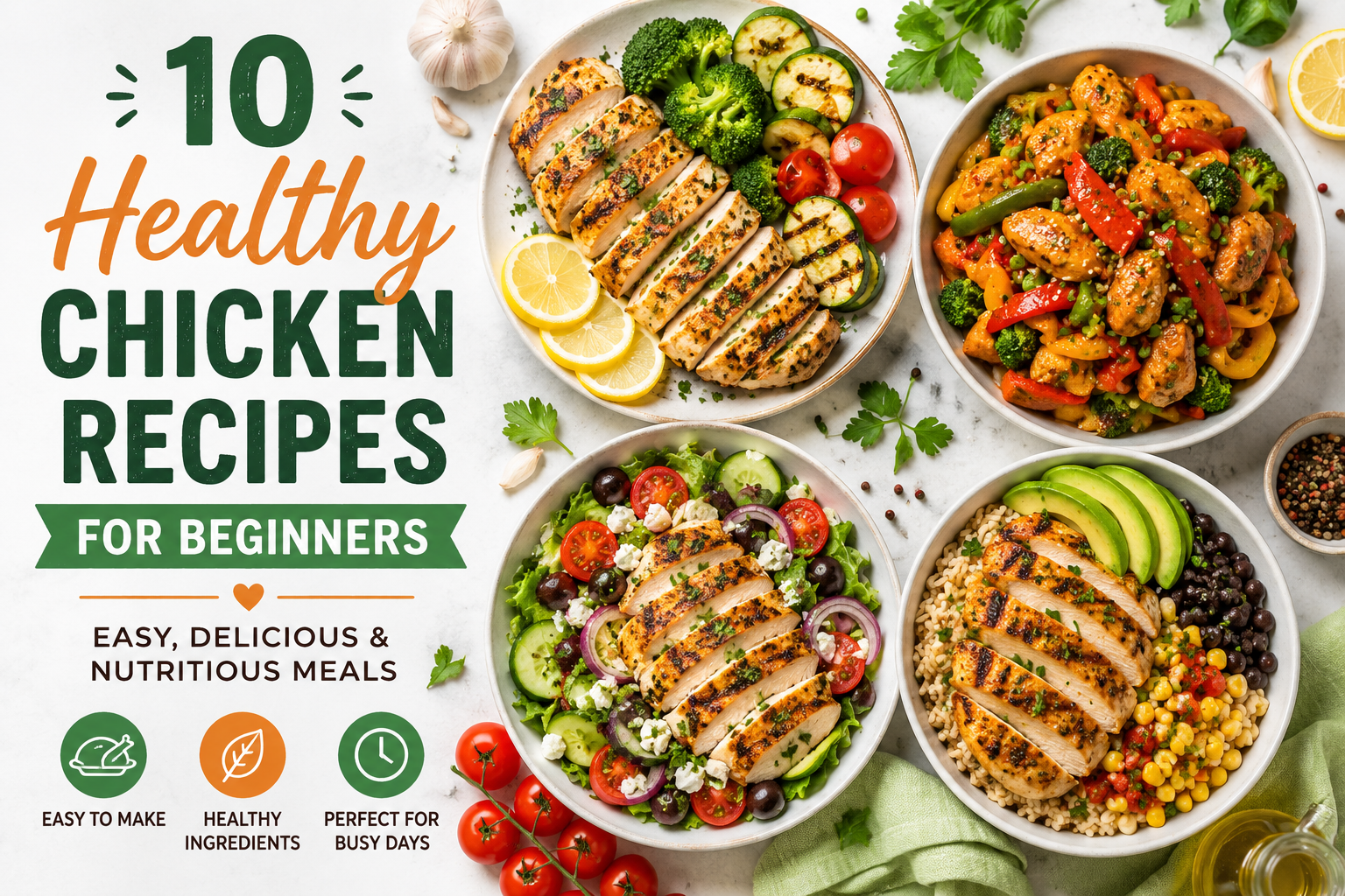 10 Healthy Chicken Recipes for Beginners | Easy & Healthy Meals
