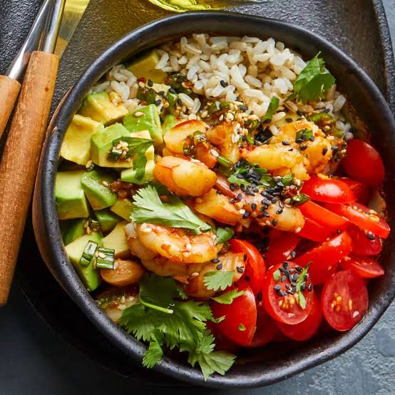 Shrimp and Avocado Rice Bowl