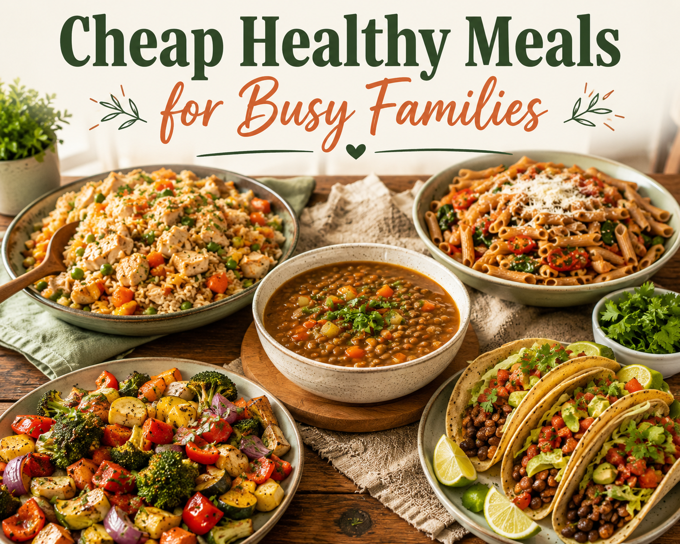Cheap Healthy Meals for Busy Families | 15 Easy Ideas
