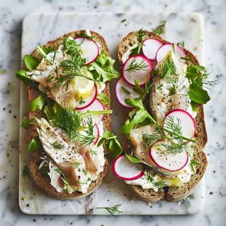 Smoked mackerel breakfast
