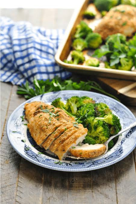 Garlic Parmesan Chicken and Broccoli