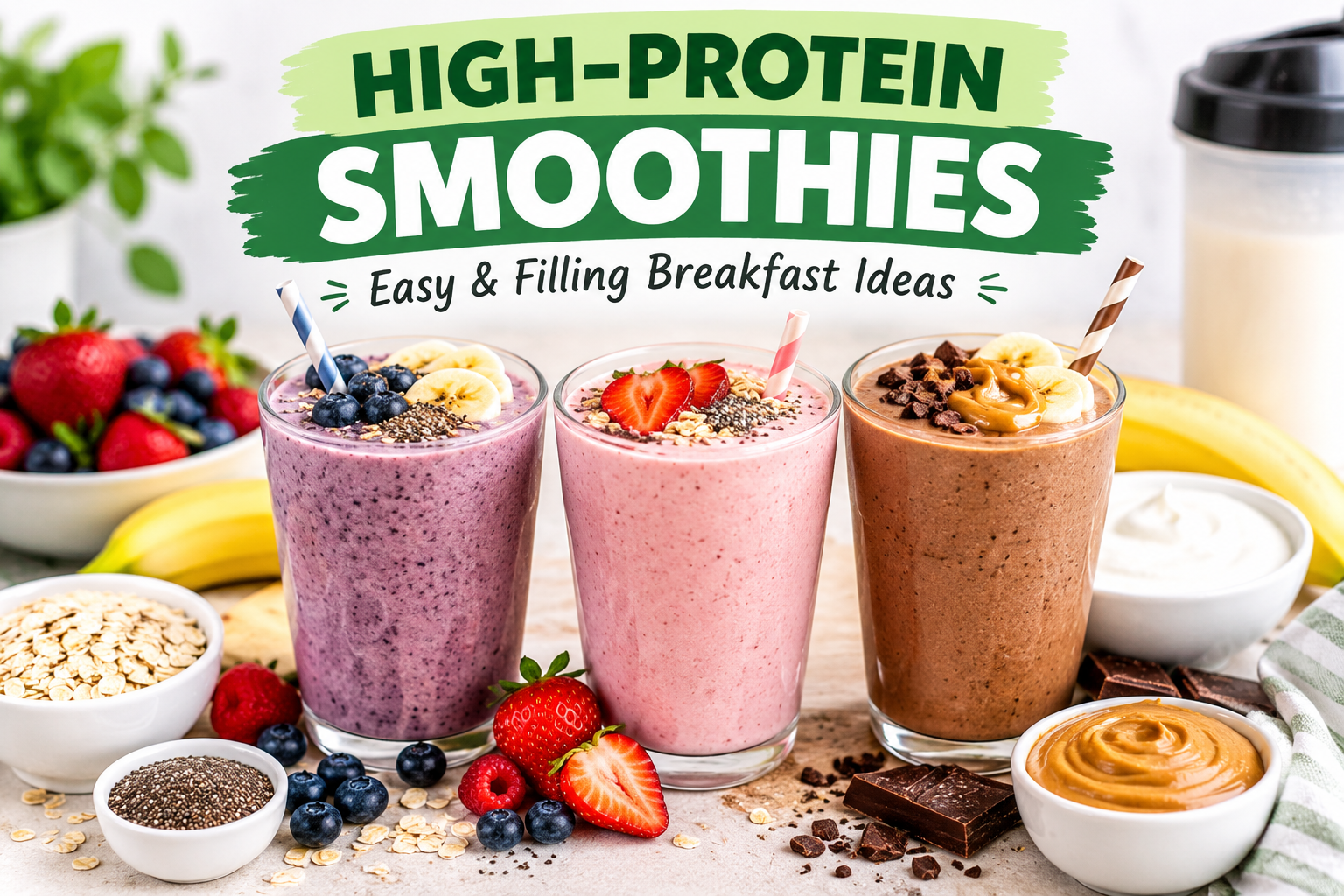 10 High-Protein Smoothies to Keep You Full | Healthy & Easy Recipes