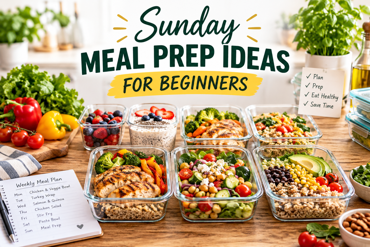Sunday Meal Prep Ideas for Beginners: 10 Easy Meals